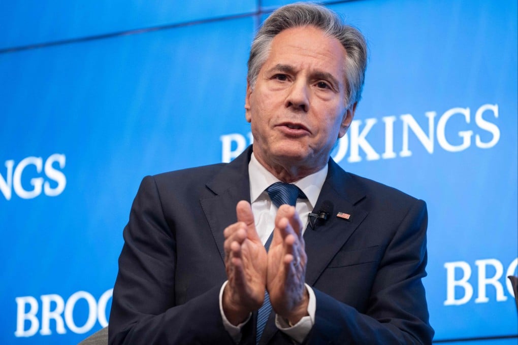 US Secretary of State Antony Blinken speaks during a foreign policy discussion in Washington on Monday. Photo: AFP