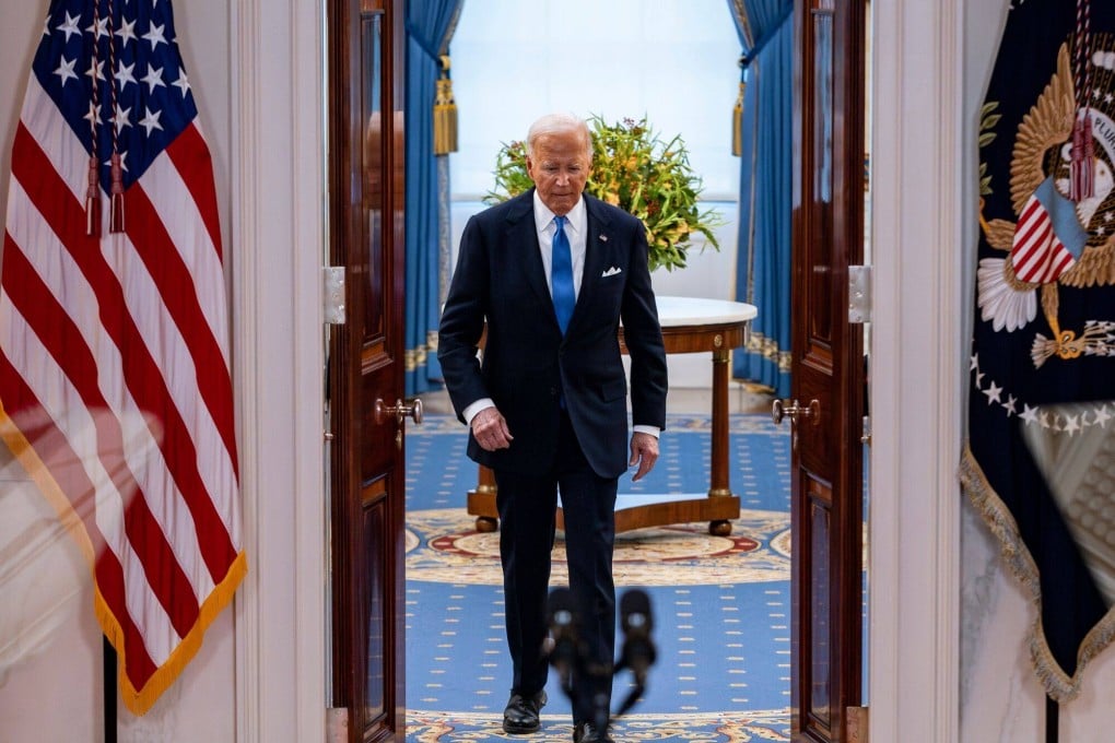 US President Joe Biden arrives in the Cross Hall of the White House on July 1. Photo: Bloomberg