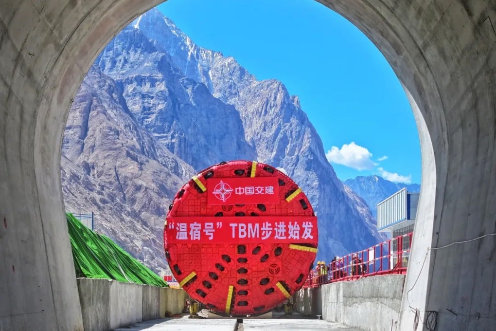 The boring machine “Wensu” will be used to complete the West Tianshan Super-long Tunnel section of the G219 highway, part of a major transport route linking China to Central Asia as well as Russia and Pakistan. Photo: QQ.com