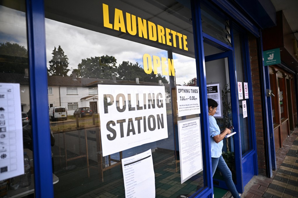 A polling station at a launderette in Headington, Oxford. Photo: Reuters