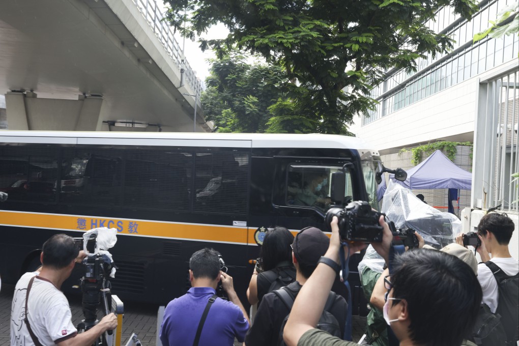 A prison van brings defendants to West Kowloon Court on Friday. Photo: Yik Yeung-man