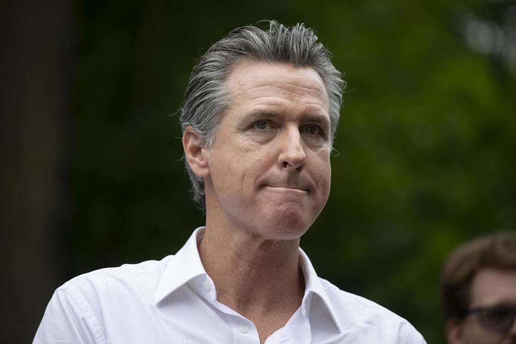 California Governor Gavin Newsom campaigning for President Joe Biden. Photo: AFP