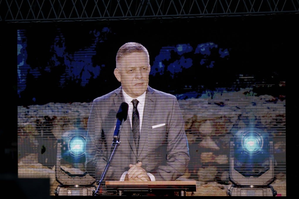 Slovakia’s Prime Minister Robert Fico speaks at a festive event in Bratislava to mark the feast day of the Slavic apostles Cyril and Methodius. Photo: TASR via dpa