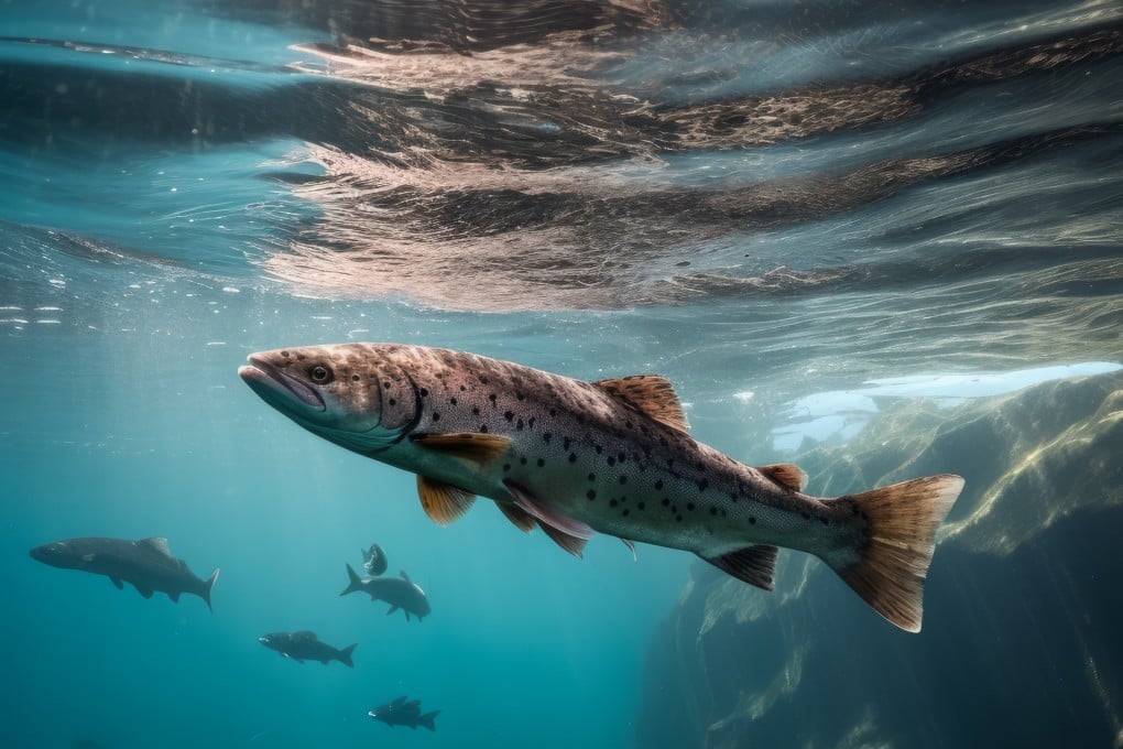 DNA from the salmon reacts with the gelatin to give the material a natural fluorescent quality. Photo: Shutterstock