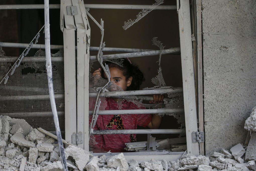 A child within the rubble of a destroyed building in the Gaza Strip. Photo: EPA-EFE