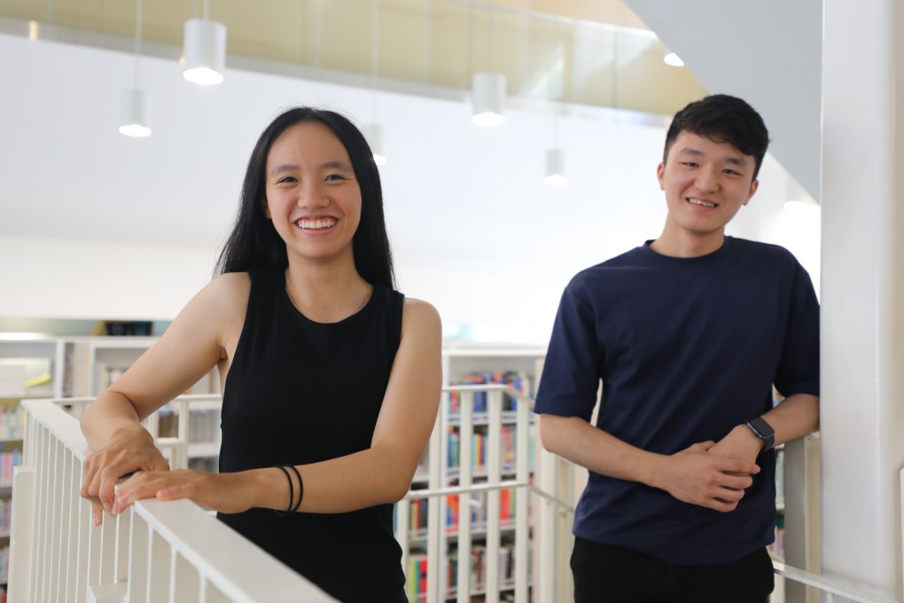 Singapore International School students Martha Hung (left) and Christian Lu scored 45 in their IB programmes. Photo: Xiaomei Chen