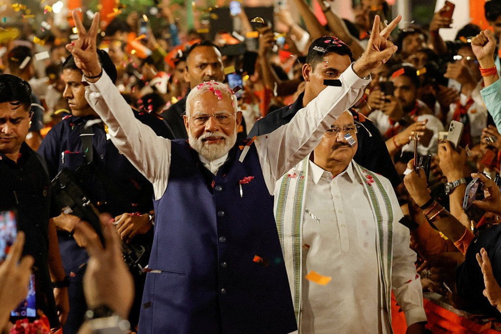 Indian Prime Minister Narendra Modi arrives at his ruling party’s New Delhi headquarters after securing a third term last month. Photo: Reuters