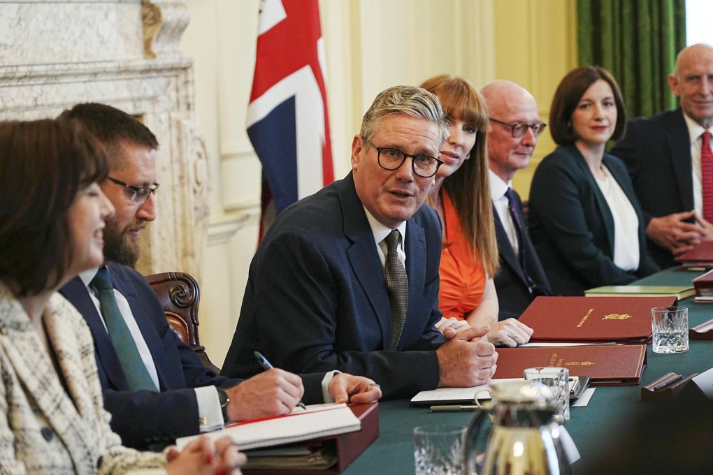 Britain’s Prime Minister Keir Starmer (middle) hosts his first cabinet meeting at 10 Downing Street. Among a raft of problems they face are boosting a sluggish economy, fixing a broken healthcare system, and restoring trust in government. Photo: AP