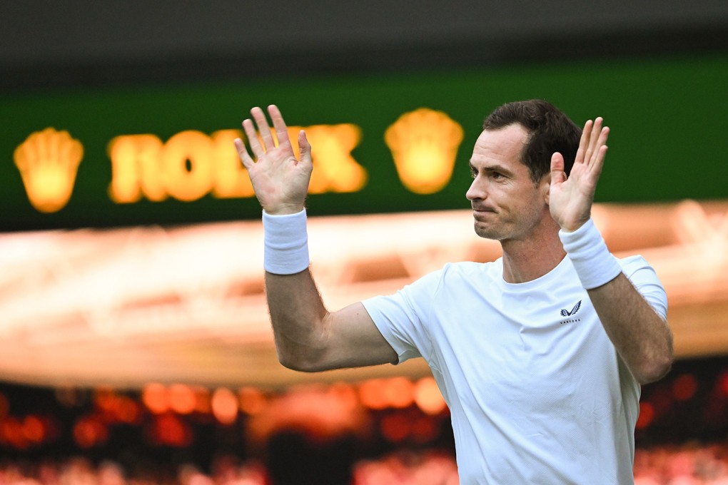 Andy Murray waves to the crowd on Centre Court at Wimbledon. Photo: TNS