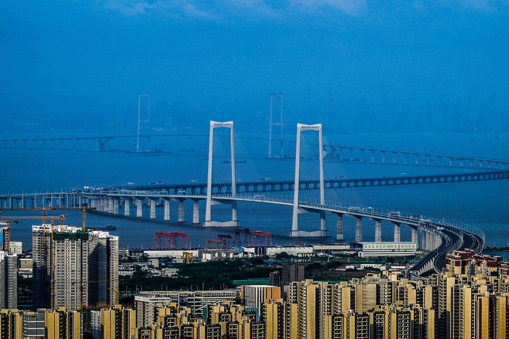 The Shenzhen-Zhongshan Link, pictured on June 19, 2024, waits to be opened to traffic. The 24km bridge took seven years to build. Photo: Xinhua
