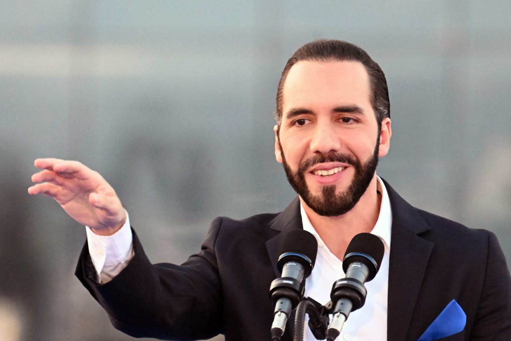 El Salvador’s President Nayib Bukele speaks during the inauguration of Google’s headquarters in San Salvador in April. Photo: AFP