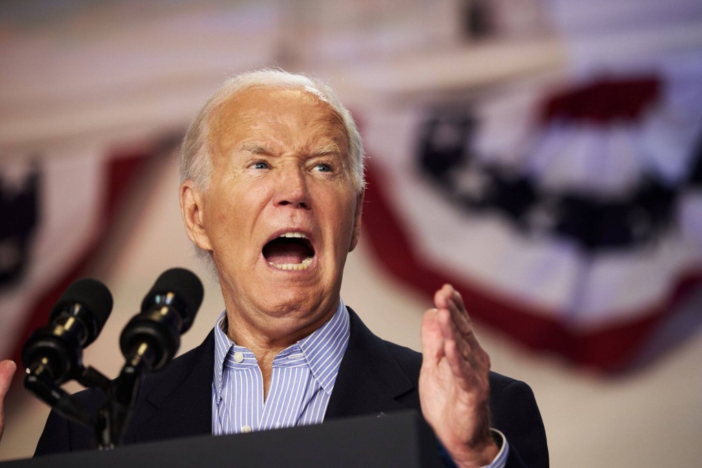 US President Joe Biden speaks at a campaign event in Madison, Wisconsin, on July 5. Amid calls to drop out, Biden has declared he is staying in the race. Photo: Bloomberg