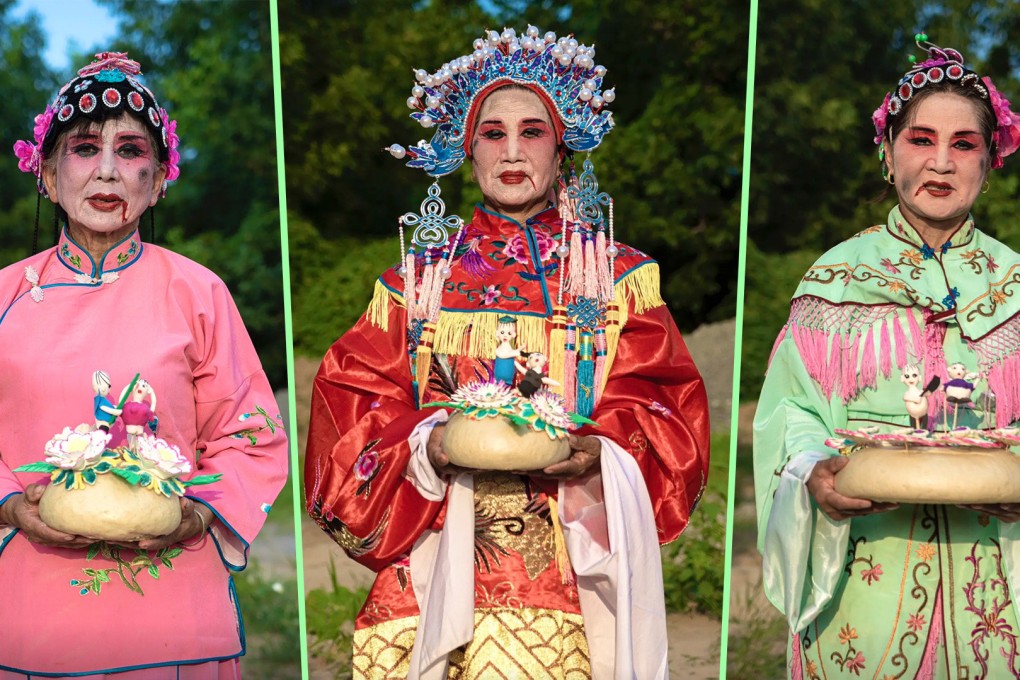 An artist in China has linked up with women in rural communities to highlight the country’s problem with domestic violence. Photo: SCMP composite/Douyin