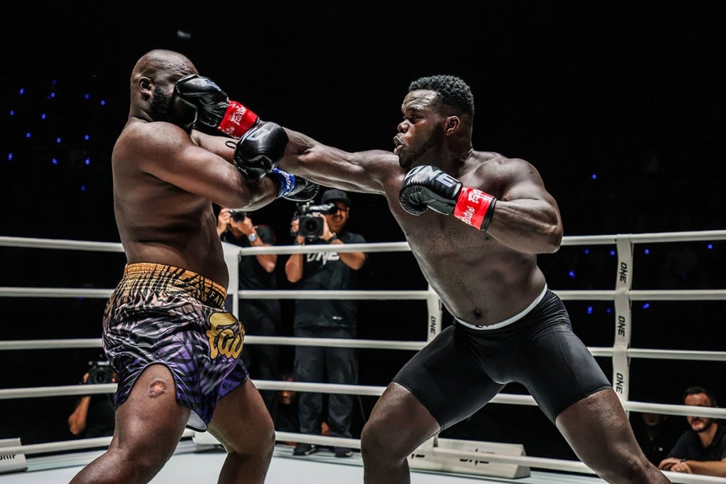 Oumar Kane (right) punches Mamadou Kamara during their bout at ONE Fight Night 23. Photo: ONE Championship