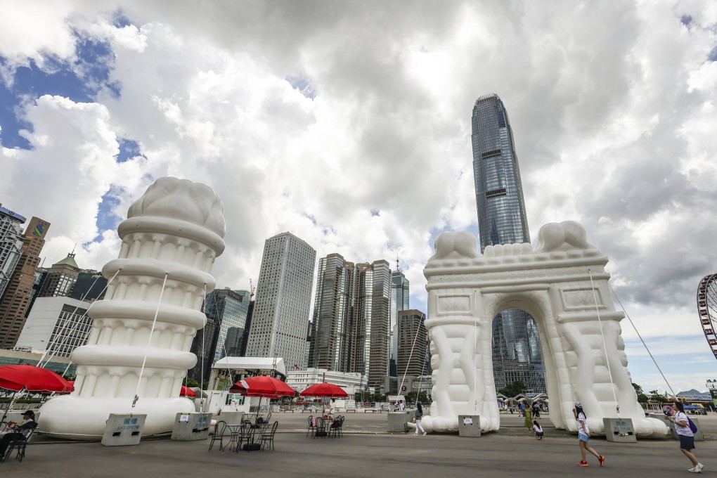 Some internet users have ridiculed the exhibition, comparing the artworks to tombstones, with the artist who inspired them saying she wants the pieces to be removed. Photo: Dickson Lee