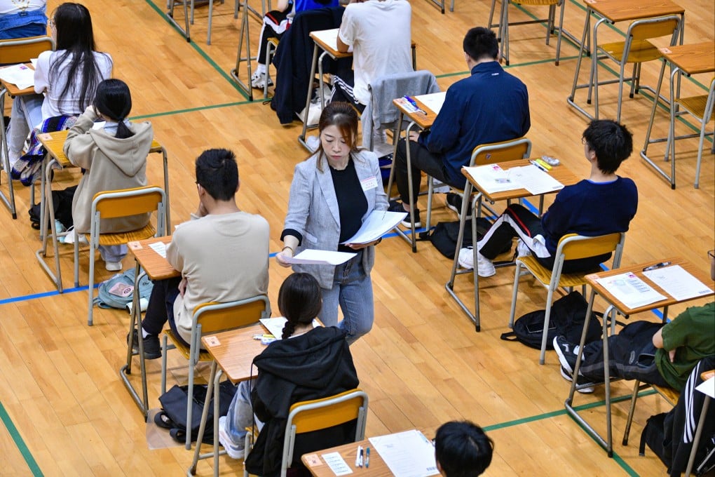 Students sit for the DSE Chinese Language examination at a secondary school in Hong Kong’s Tai Po district on April 11. Photo: Handout