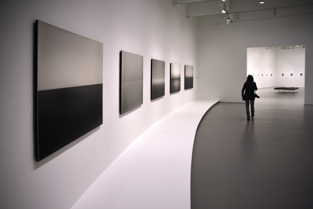Japanese photographer Hiroshi Sugimoto is known for his Seascape series, begun in 1980 and displayed here at Hirshhorn Museum and Sculpture Garden on the National Mall in Washington, US, in 2018. Photo: Getty Images