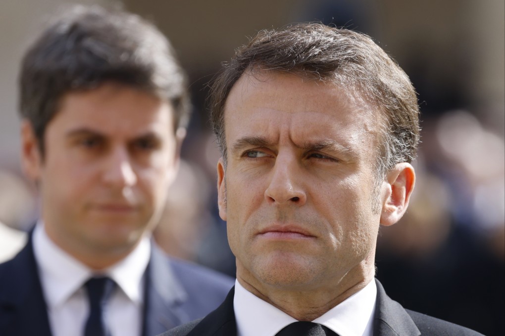 French President Emmanual Macron refused the resignation of the country’s prime minister, asking him on Monday to remain temporarily as the head of the government after chaotic election results left the government in limbo. Photo: Pool via AP