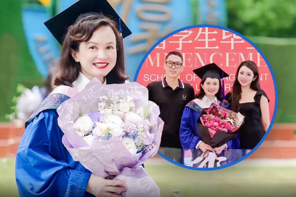 A woman has expressed her pride in her 53-year-old mother, who successfully balanced work, and family responsibilities, and recently graduated from a prestigious university in China. Photo: SCMP composite/Weibo