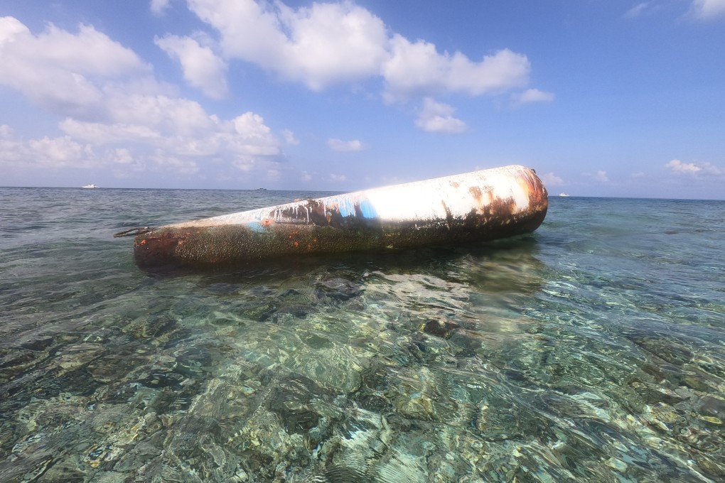 A buoy is pictured near the grounded Philippine warship BRP Sierra Madre at Second Thomas Shoal in the South China Sea. Photo: Xinhua