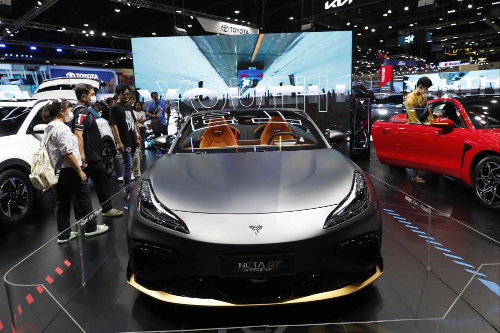 The Chinese EV maker Hozon has seen deliveries of its Neta-branded cars rise in Thailand. Photo: EPA-EFE