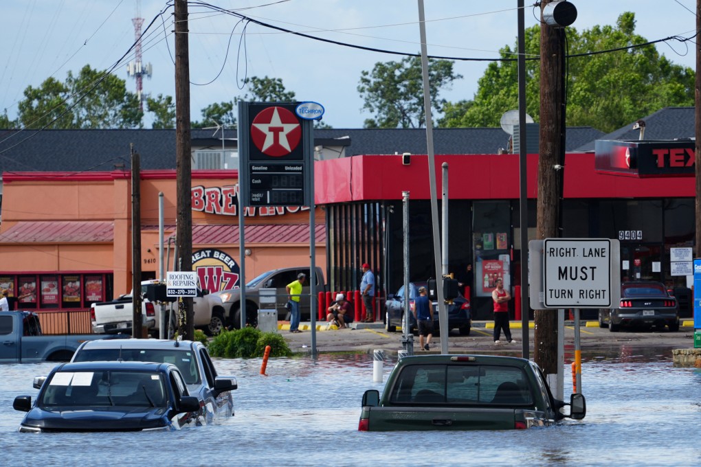 Cars are submerged in flood waters after Hurricane Beryl passed in Houston, Texas on Monday. Photo: Reuters