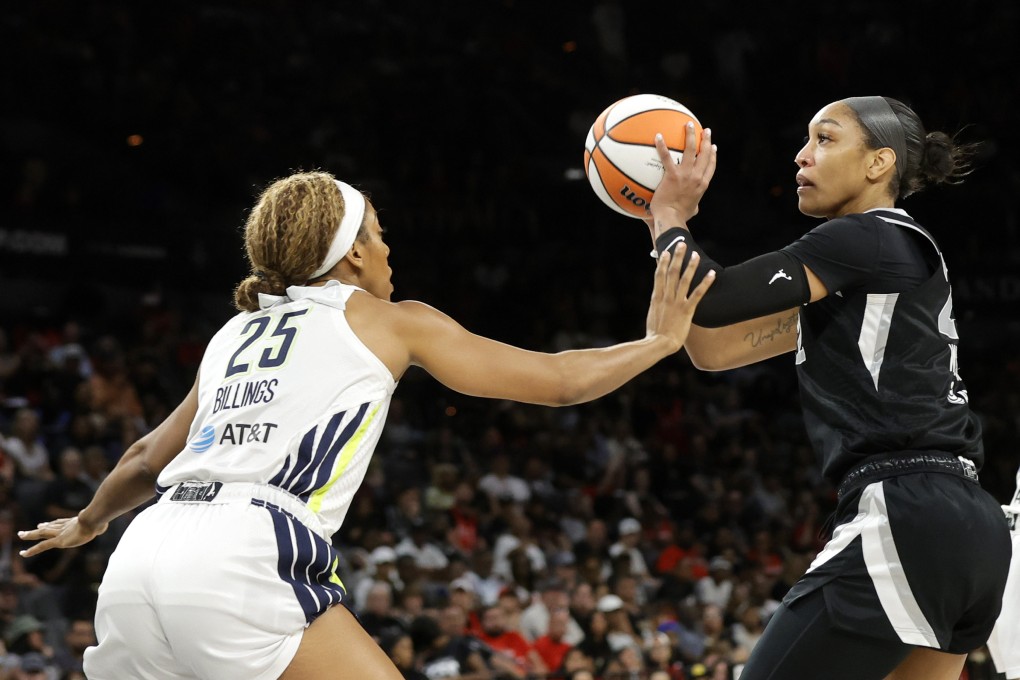 Las Vegas Aces centre A’ja Wilson (right) will be one of the top faces of the tournament, and has won everywhere she has played. Photo: AP