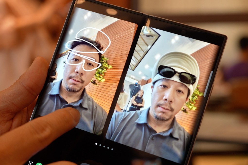 A sample image (right) created by the new “Sketch to Image” software feature on the Samsung Galaxy Z Fold 6 - one of two new foldable phones from the South Korean tech giant, together with the Z Flip 6 - which created a real-looking hat and sunglasses from Ben Sin’s sketch (left). Photo: Ben Sin