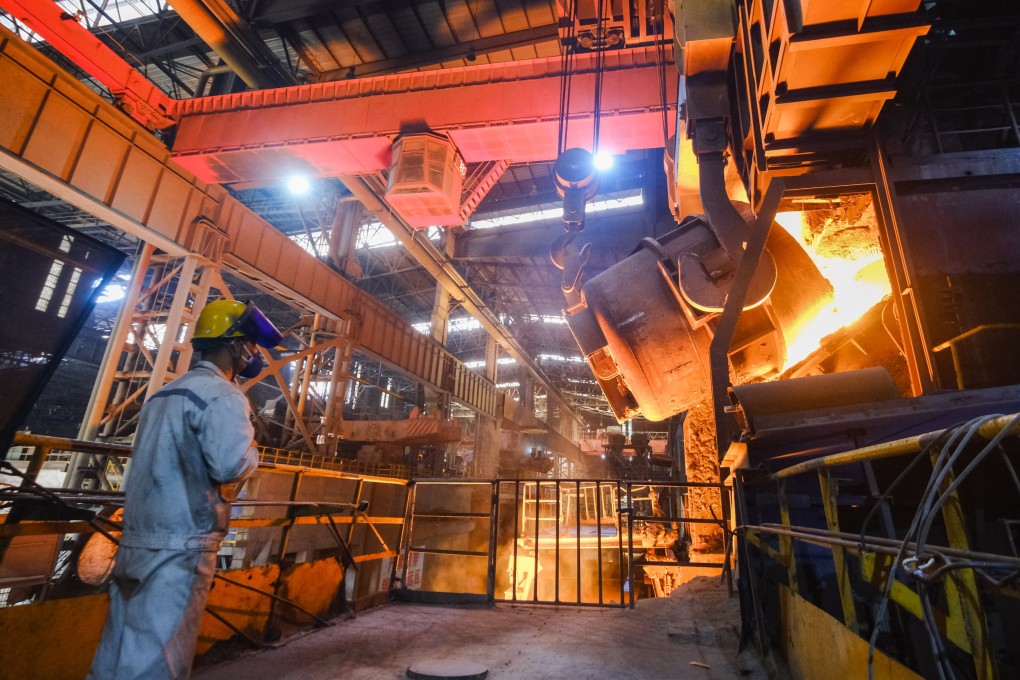 A staff memberat a steel company in  Zhejiang Province, China. The US unveiled stricter rules on Wednesday on steel and aluminium imports from Mexico, moving to prevent China-originated goods from avoiding tariffs. Photo: EPA-EFE/Xinhua