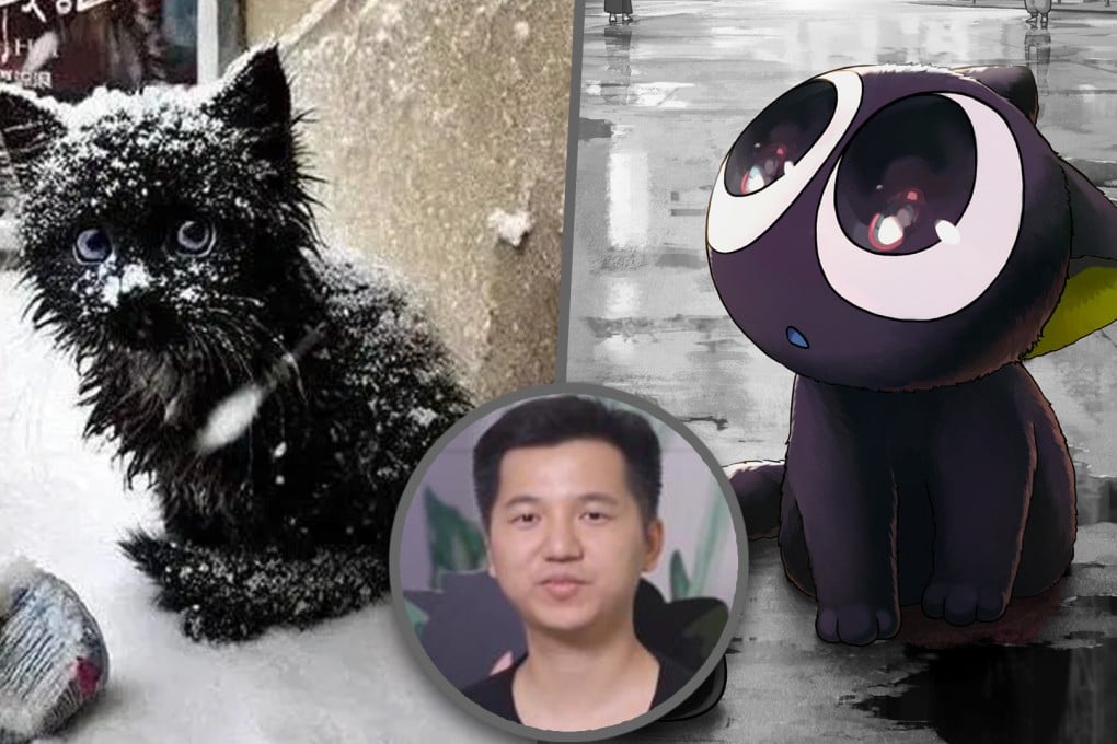 A well-known cartoon creator in China has angered fans of his animated movie cat character after he abandoned the real-life feline it was based on. Photo: SCMP composite/Baidu/Sohu