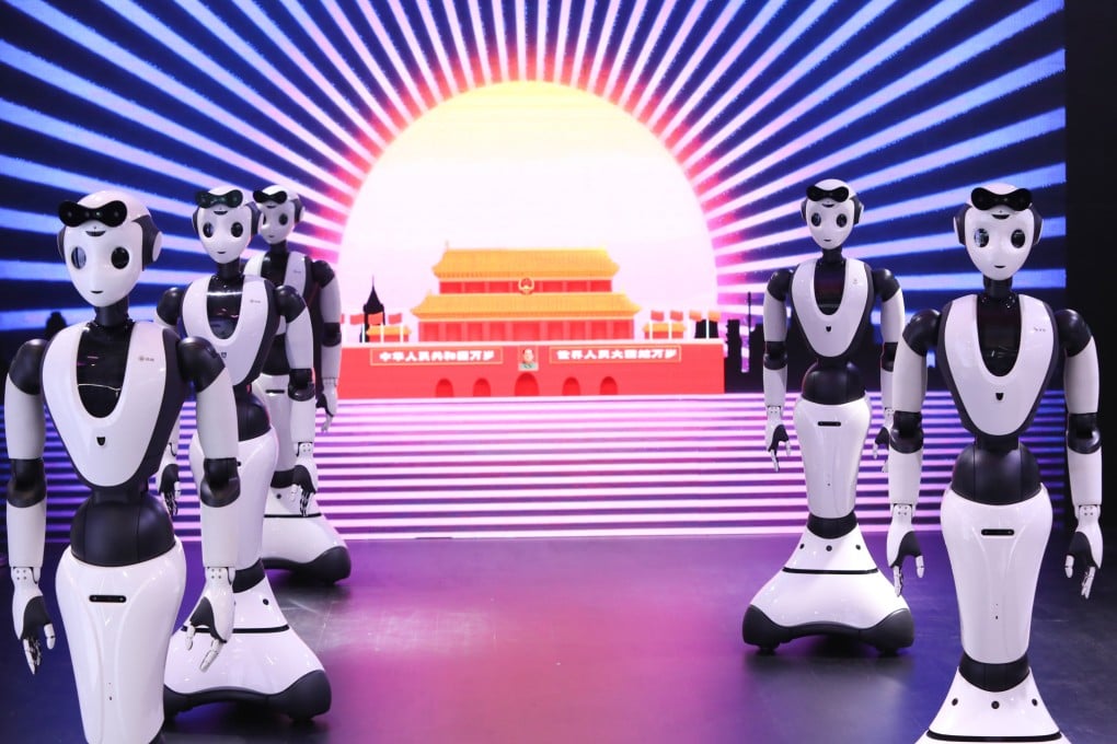 Robots perform at the 2023 World Robot Conference in Beijing last August. Chinese cities and provinces have ramped up development of new sectors such as artificial intelligence. Photo: Simon Song