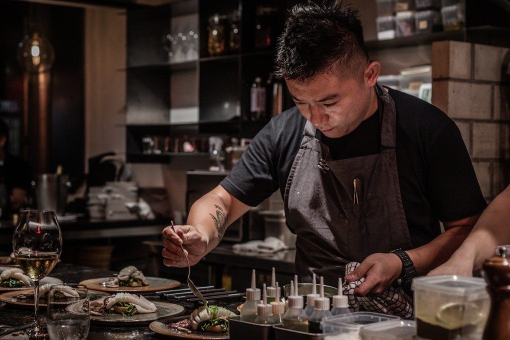 Chef Marc Liao in the kitchen at his award-winning fusion restaurant Marc L³ in Kaohsiung, Taiwan. He will serve dishes inspired by the food served at Taiwan’s night markets at a pop-up in Hong Kong. Photo: Marc L³