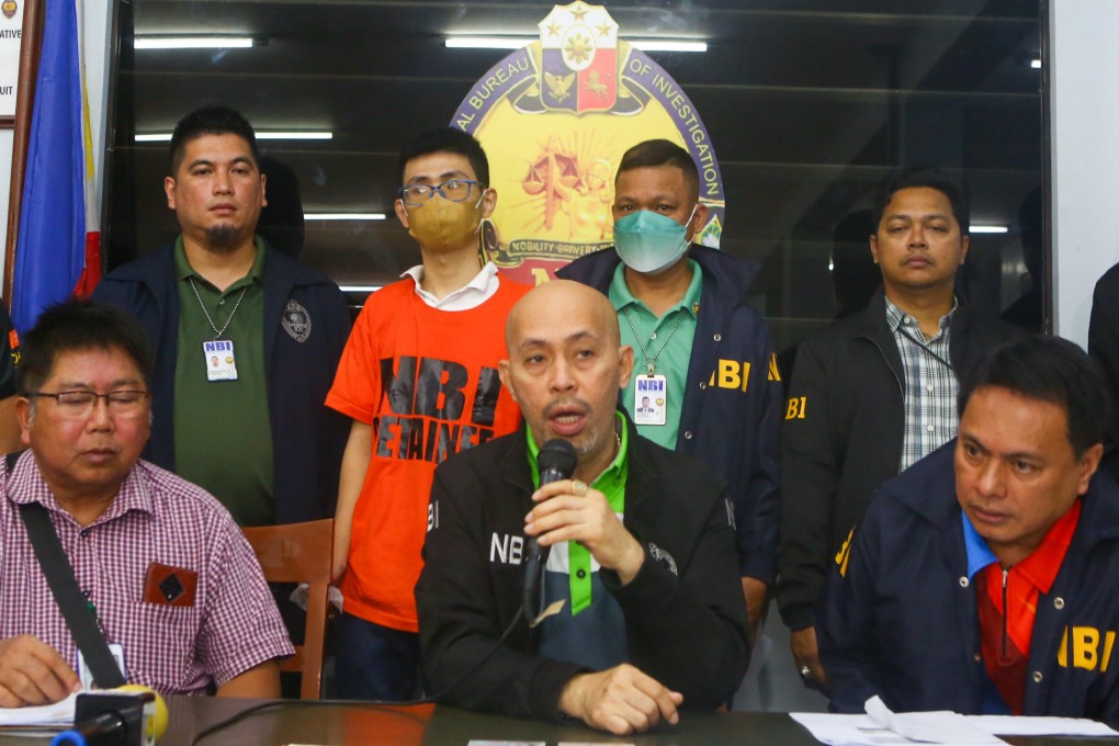 Arcelito Albao, regional director of the National Bureau of Investigation, speaks during a press briefing on Wednesday on the arrest of Hengson Jabilles Limosnero, a 21-year-old Chinese national who allegedly used falsified documents to apply for a Philippine passport in the southern Philippine city of Davao. Photo: SCMP