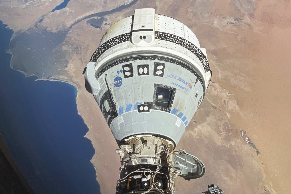 The Starliner spacecraft docked to the Harmony module of the International Space Station. Photo: Nasa via AP