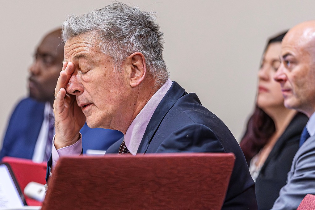 US actor Alec Baldwin listens to opening statements on the first day of his trial for involuntary manslaughter in Santa Fe, New Mexico, on Wednesday. Photo: Reuters