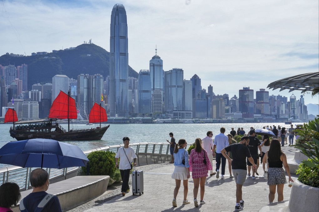 Tourists at the Tsim Sha Tsui promenade in September 2023. Photo: Elson Li