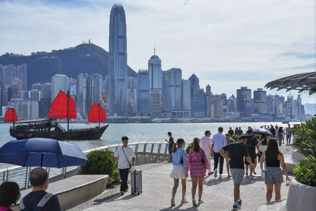 Tourists at the Tsim Sha Tsui promenade in September 2023. Photo: Elson Li