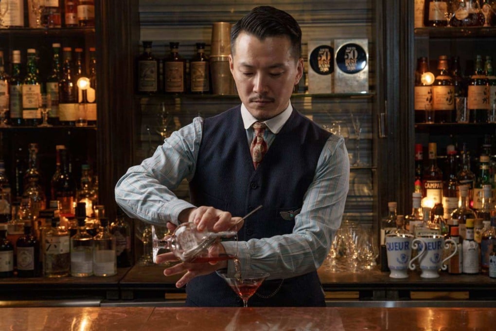 Shingo Gokan mixes a cocktail at SG Tavern, one of his bars in Toyko. The Japanese bar group boss now owns 10 bars spanning Japan, China and the US, including
Gokan, his eponymous new cocktail bar on Ice House Street in Central, Hong Kong. Photo: Gokan