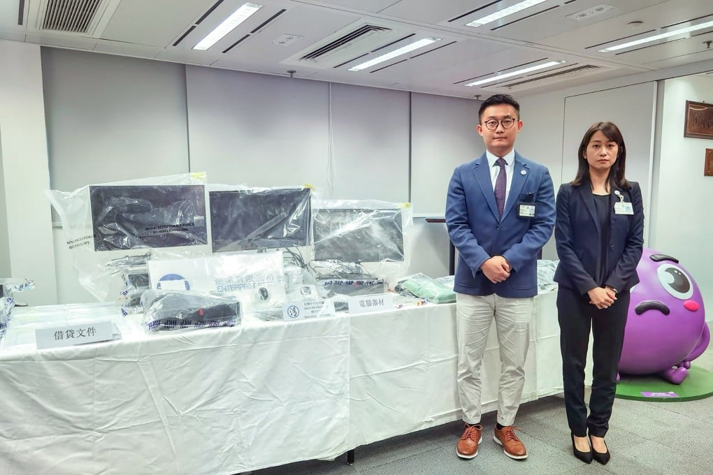Police seized mobile phones, documents and bank cards, among other evidence, during the arrest operation. Photo: Handout