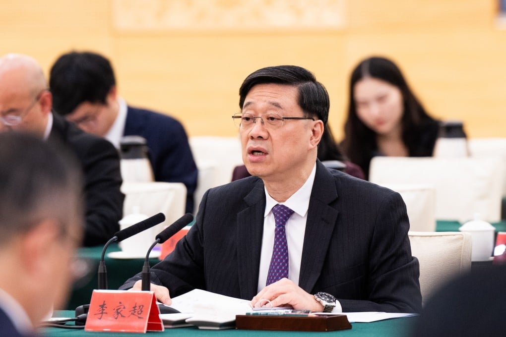 City leader John Lee attends the Hong Kong/Guangdong Cooperation Joint Conference in Guangzhou. Photo: Handout