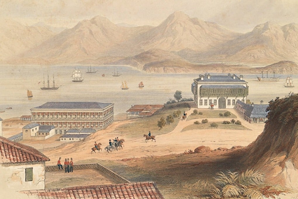 Detail from a lithograph published in 1848 showing what became known as Flagstaff House (right) in Admiralty and Murray House (lower left). Photo: CUHK Press