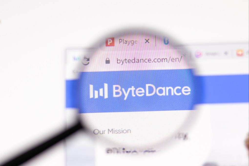 The ByteDance logo is seen on its webpage in this arranged photograph taken February 1, 2021. Photo: Shutterstock Images