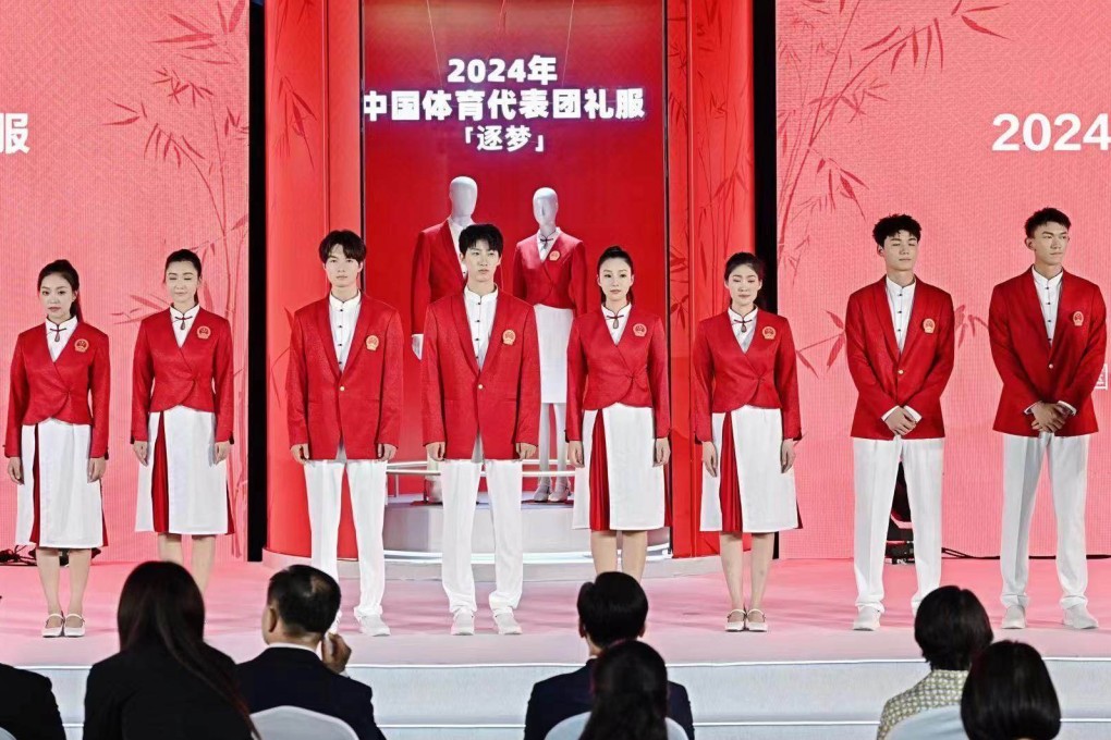 Models wear the outfits to be worn during the Paris Olympics opening and closing ceremonies. Photo: Weibo/TeamChina中国国家队