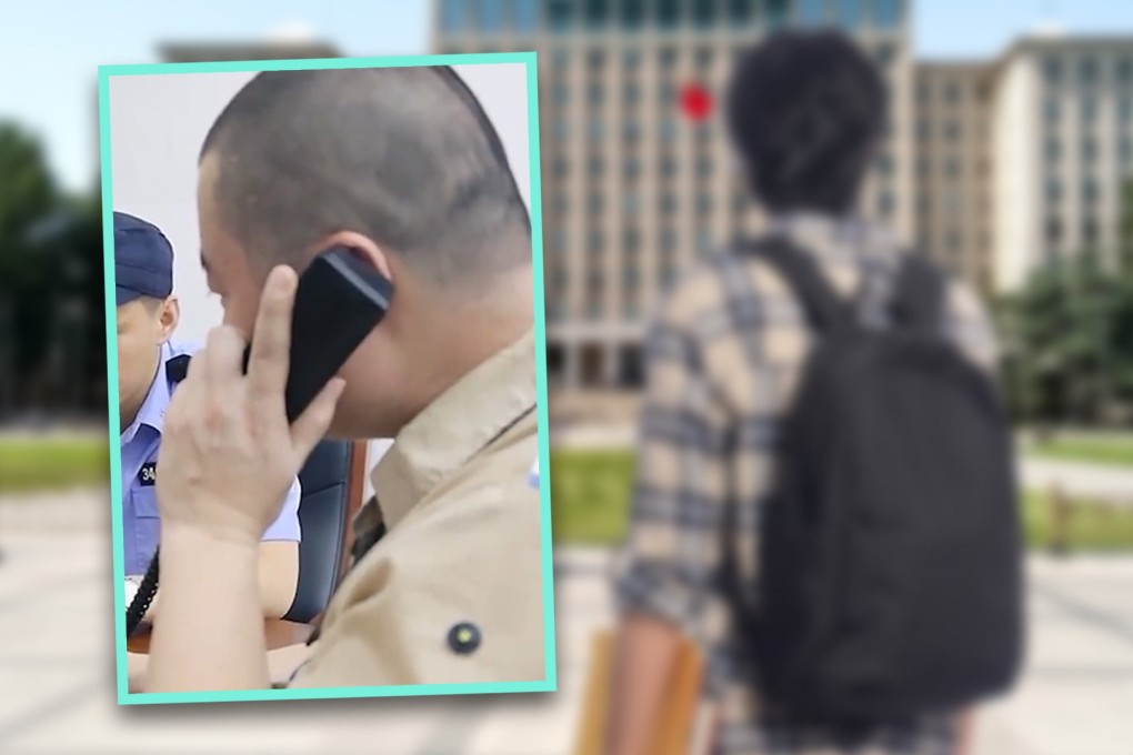 A jailed father in China who cried with joy after hearing that his son had performed well in a crucial examination has captivated social media. Photo: SCMP composite/Shutterstock/The Paper