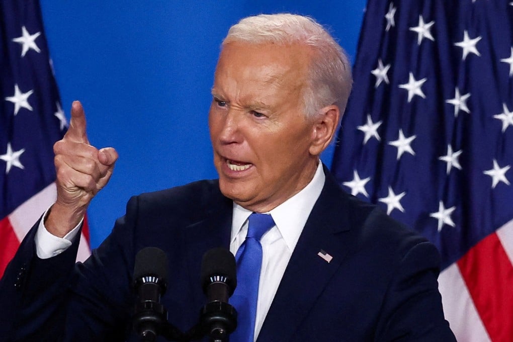 US President Joe Biden at his closely watched press conference. Photo: Reuters