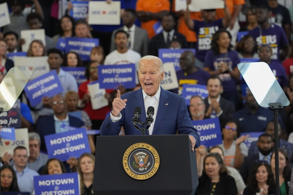 US President Joe Biden speaks at a campaign event in Detroit on July 12. Photo: AP
