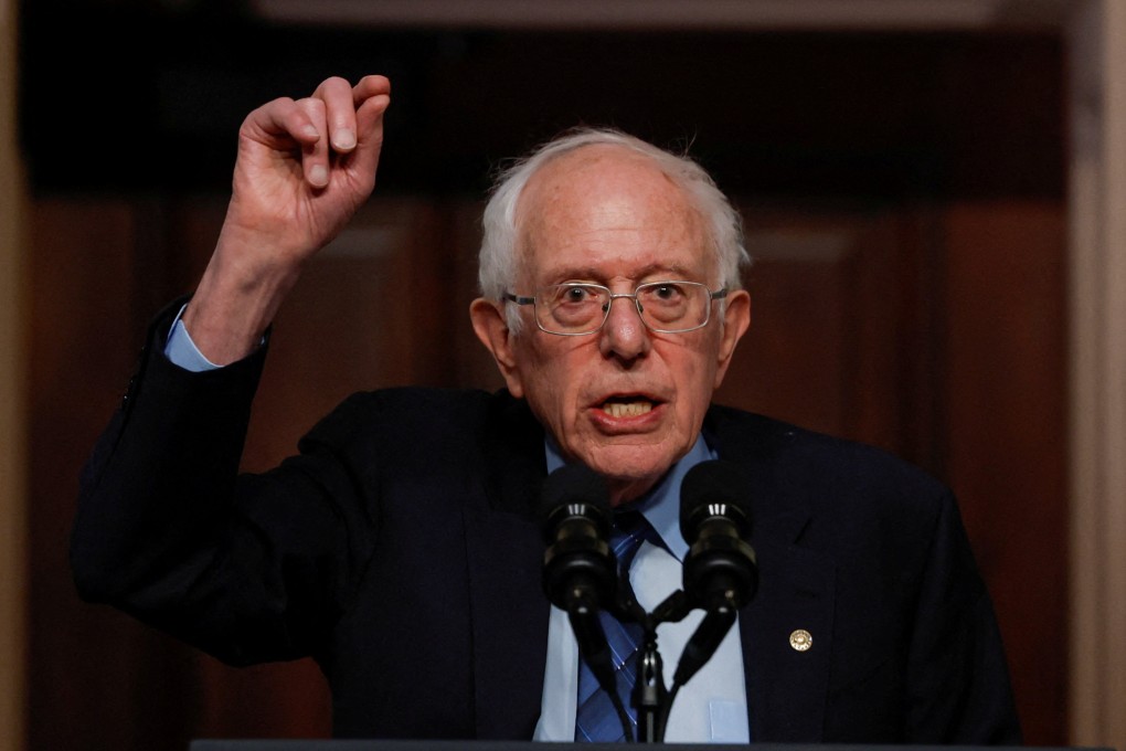 US Senator Bernie Sanders speaks at the White House complex in Washington in April. Photo: Reuters