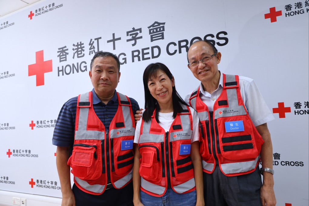 (From left) Hong Kong Red Cross volunteers in Gaza Wilbur Chan, an accident and emergency nurse; Carman Kwok; and Au Yiu-kai, a surgeon. Photo: Dickson Lee