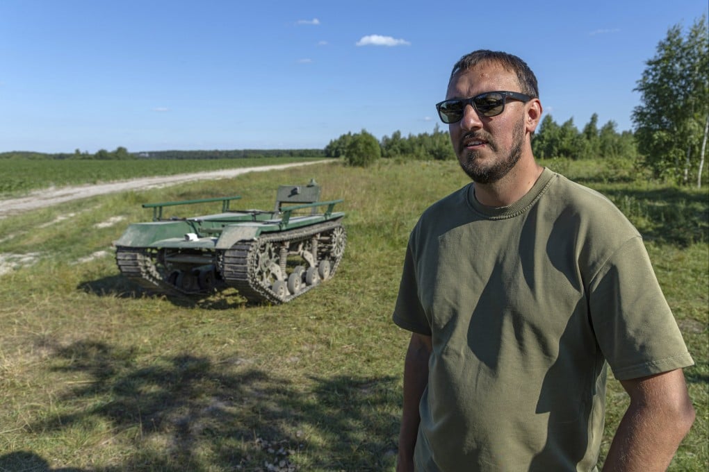 Employees at a start-up run by entrepreneur Andrii Denysenko can put together an unstaffed ground vehicle called the Odyssey in four days at a shed used by the company. Photo: AP