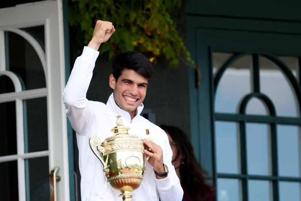 Carlos Alcaraz on Sunday became the first person to triumph at both the French Open and Wimbledon in a single season before turning 22. Photo: Xinhua